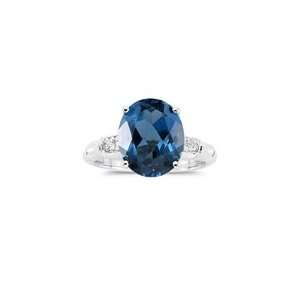   35 Cts London Blue Topaz Ring in 14K White Gold 5.5: Jewelry