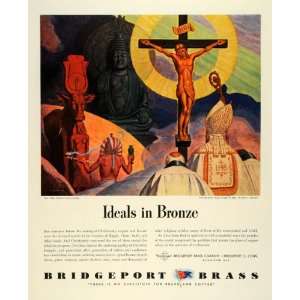  1944 Ad Bridgeport Brass Bronze Christian Cross Statuary 