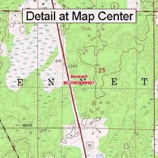   Topographic Quadrangle Map   Bennett, Wisconsin (Folded/Waterproof