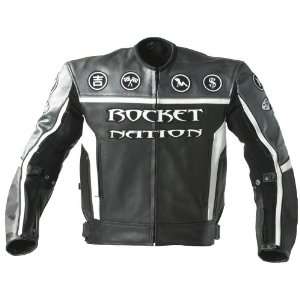 Joe Rocket Rocket Nation Mens Leather Motorcycle Jacket Gunmetal/Black 