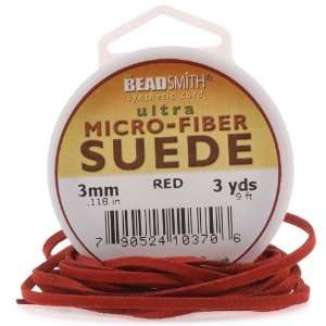  Beadsmith Crimson Red Faux Leather Suede Beading Cord 9Ft 