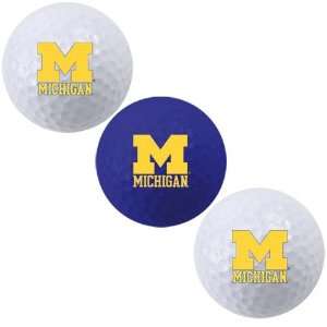  Michigan Wolverines 3 Pack Golf Balls