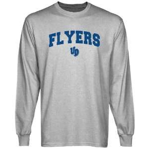  Dayton Flyers Ash Logo Arch Long Sleeve T shirt  Sports 