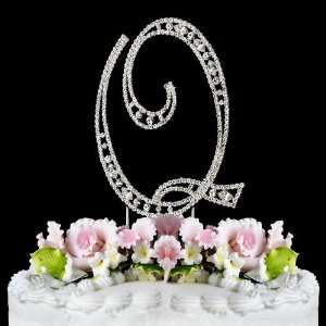   ~ Swarovski Crystal Wedding Cake Topper ~ Letter Q 
