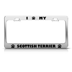 Scottish Terrier Dog Dogs Chrome Metal license plate frame Tag Holder
