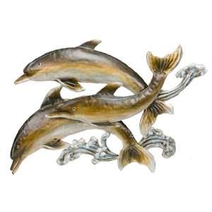  Metal Dolphins Nautical Wall Sculpture
