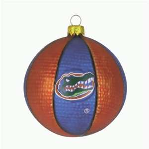   Collegiate Glass Basketball Holiday Ornament   NCAA College Athletics