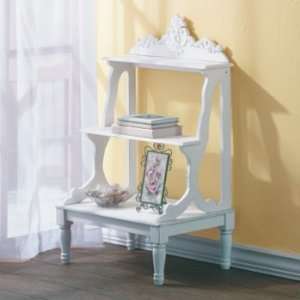 Distressed White Wood Plant Stand 
