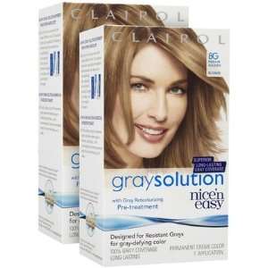 Clairol Nice n Easy Gray Solution Hair Color, Medium Golden Blonde 