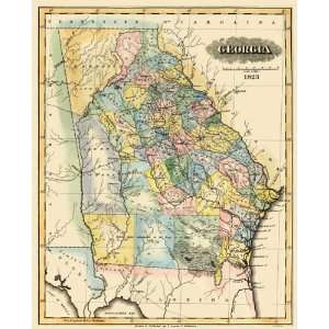 STATE OF GEORGIA (GA) BY FIELDING LUCAS 1823 MAP