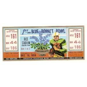    1959 Bluebonnet Bowl Full ticket Clemson TCU 
