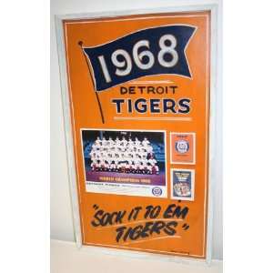  1968 Detroit Tigers Hand Painted Vintage Style Sign World 