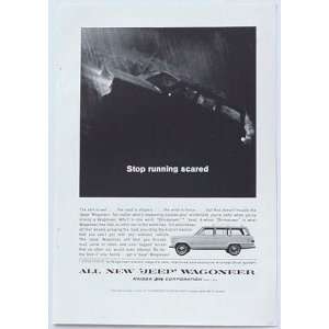  1964 Jeep Wagoneer Stop Running Scared Print Ad (2943 
