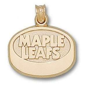  Toronto Maple Leafs 14K Gold MAPLE LEAFS Puck Pendant 