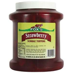 Foxs Strawberry Ice Cream Topping   6   1/2 Gallon Containers / CS 