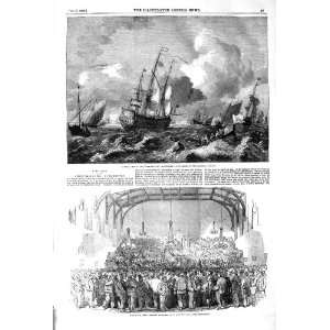   1852 SEA STORM WAR SHIPS BOATS ENGINEERS MARTINS HALL: Home & Kitchen