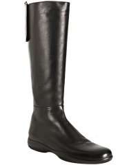 Bluefly   Prada Sport black nappa leather flat boots customer reviews 