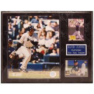  MLB Yankees Dave Justice 2 Card Plaque