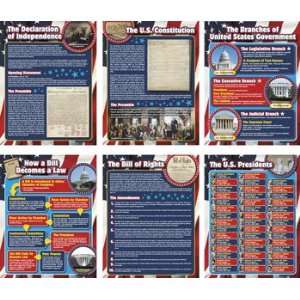  6 Pc US Government Learning Chart Set   Teacher Resources 