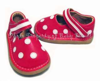 Squeaky Shoes Toddler Red White Polka Mary Jane SO CUTE CLEARANCE 