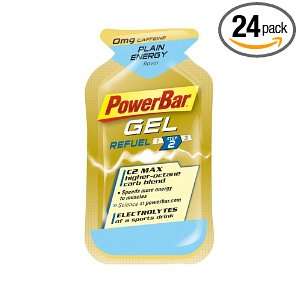  PowerBar Power Gel, No Caffeine, Plain Energy (Pack of 24 