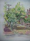 Cityscape Watercolor Painting signed Gerachis 75  