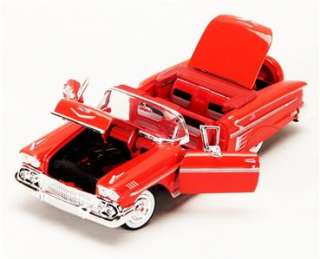 1958 Chevrolet Impala Convertible Diecast Model Car   Red   Motor Max 