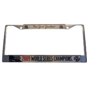 License Plate Frame Chrome   MLB Baseball   27 Time World Champions 