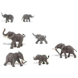 Safari LTD Wildlife Asian & African Elephant Set 7pcs