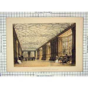  Long Gallery Haddon Hall Derbyshire Allom Engraving