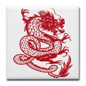  Tile Coaster (Set 4) Chinese Dancing Dragon: Everything 