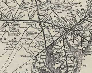 1921 Map of the Pennsylvania Railroad. Genuine.  