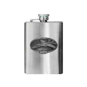   Crest on a 4oz. Stainless Steel Pocket Canteen