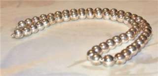 Gorgeous VINTAGE STERLING Silver BALL BEAD NECKLACE Antique Estate 