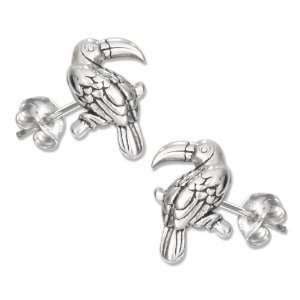  Sterling Silver Mini Toucan Earrings on Posts Jewelry