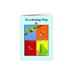   for Robert   Colorful frogs bee dragonfly bugs Card: Toys & Games