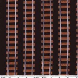  45 Wide Railroad Tracks Black Fabric By The Yard Arts 