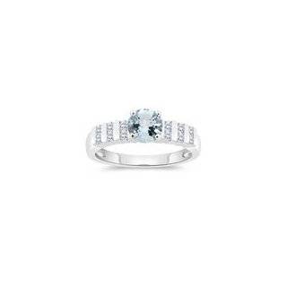   14 Cts Sky Blue Topaz Engagement Ring in 14K White Gold 8.0: Jewelry
