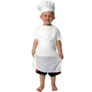 Toddler White Lil Chef Baker Role Play Costume Apron & Hat Set