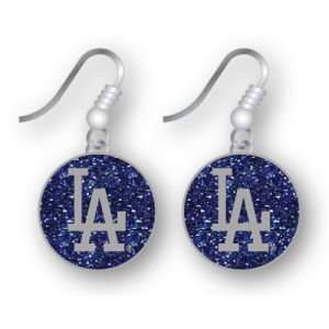   Los Angeles Dodgers Glitter Dangle Earrings Aminco: Sports & Outdoors