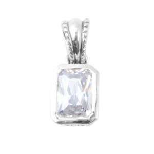  Barse Sterling Silver Faceted Clear Crystal Pendant 