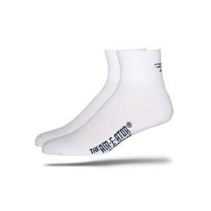 DeFeet AirEator 2.5in D Logo White Cycling/Running Socks 