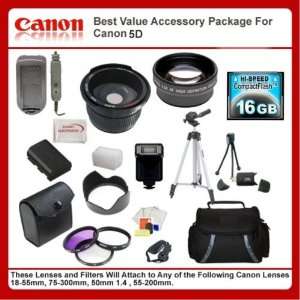  Best Value Accessory Package For Canon EOS 5D includes 