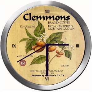   CLEMMONS 14 Inch Coffee Metal Clock Quartz Movement