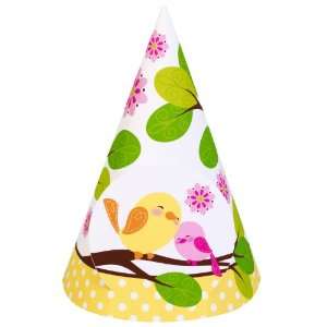  Sweet Tweet Bird Pink   Cone Hats (8) Party Supplies: Toys 