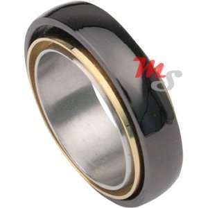    Three Tone Triple Spinning Stainless Steel Ring Size 13: Jewelry