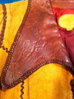   1960`S HAND CRAFTED NORTH BEACH LEATHER ROCKSTAR HIPPY JACKET M  