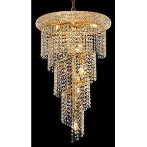 Spiral Design 8 Light 32 Chrome or Gold Chandelier with European or 