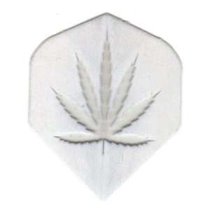   #3147 AmeriThon White/Clear Pot Leaf Dart Flights