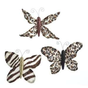 Pack of 24 Cheetah, Zebra & Tiger Animal Print Butterfly 